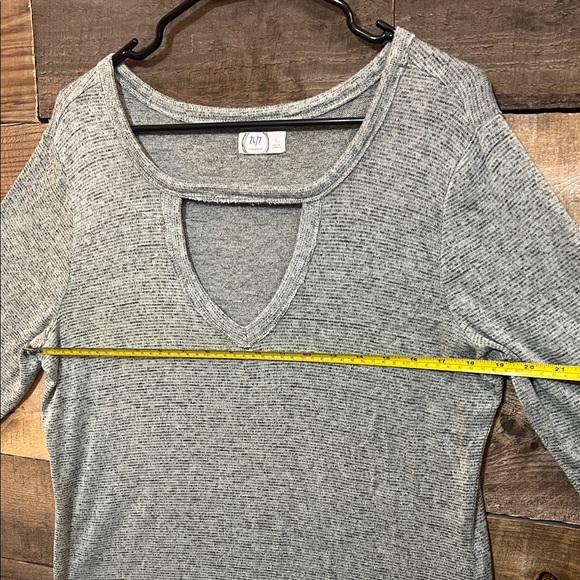 Maurices Light Grayish Teal Long Sleeve Top with Cutout - Picture 10 of 16